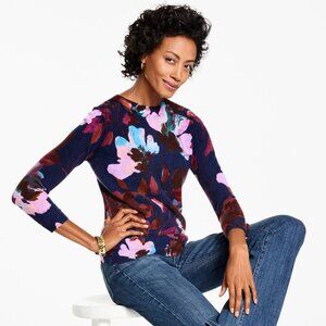 NWT Talbots Audrey 100% Cashmere Sweater - Autumn Floral